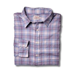 Faherty Pastel Plaid Soft Flannel Button Down Shirt M